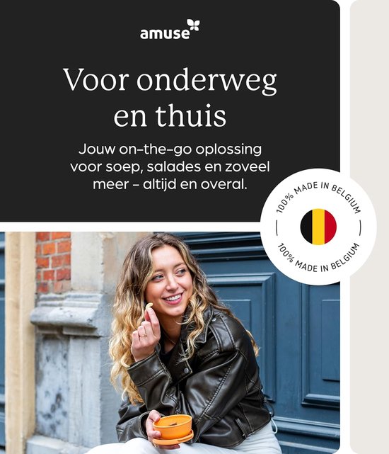 Coffret Amuse Tylla Peach Snack - 3 x 200 ml - Boîtes à goûter refermables Perfect - À emporter - Oranje