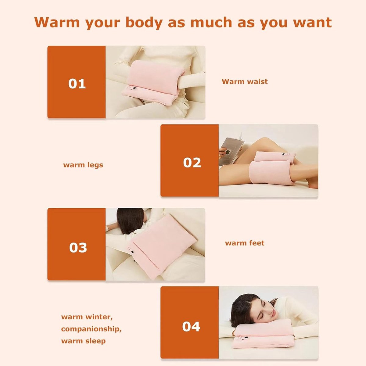 Handwarmers - Elektrische Handwarmer Draagbaar - Verwarming Hand Warmer - Winter Cadeau voor Dames - 7.2V Batterij - 1.5 Uur Gebruik - Roze Warmtezak(Waterloos) - USB — cadeau in Gadgets - foto 5
