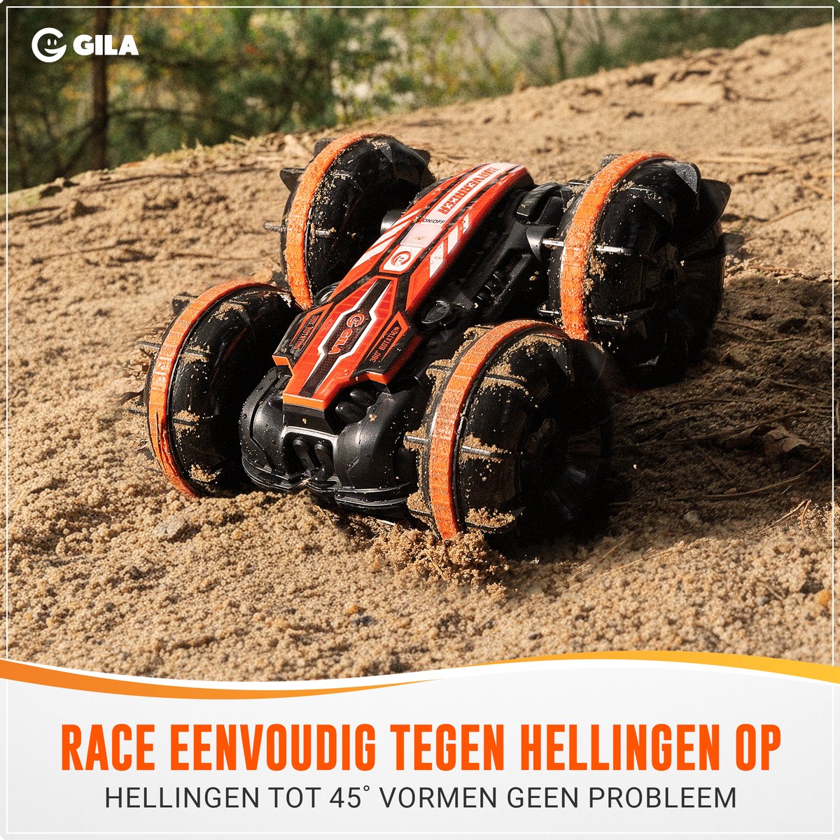 GILA Bestuurbare auto - 1,5u Speelplezier 2 Accu's - Race Auto Afstand bestuurbaar – RC Auto – 100 meter bereik - Polsbesturing — afbeelding 6