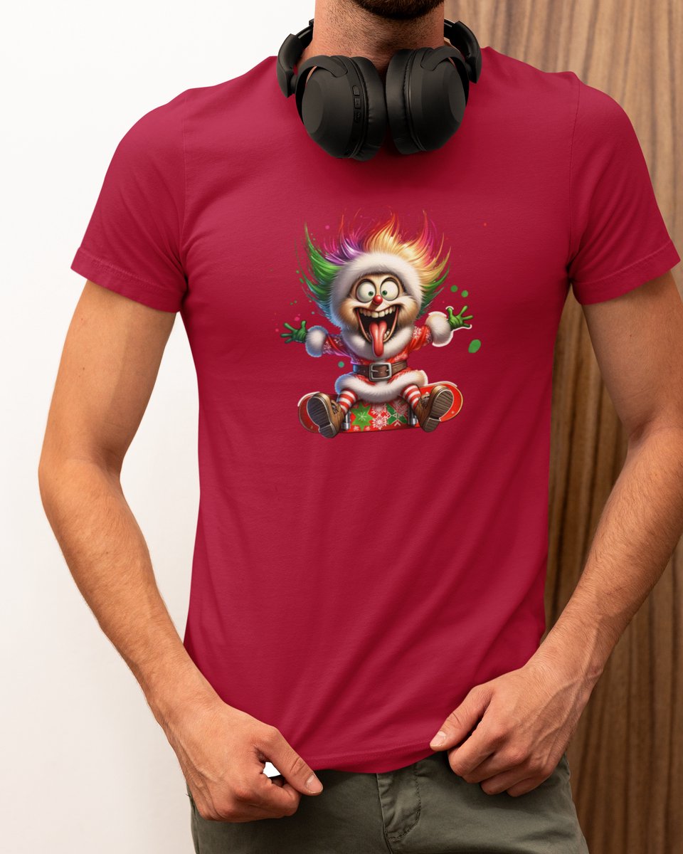 Crazy Energy Santa - Kerst T-shirt Rood - Grappig T-shirt - Maat S - Kerst Cadeau Mannen - Limited Edition