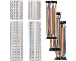 Breadboard & Dupont Jumper Wire Kit – 830 & 400 punten steekbord – 40pin M-M, M-F, F-F jumperdraden (7 cm & 21 cm) – Compleet Arduino & Raspberry Pi Prototyping Pakket
