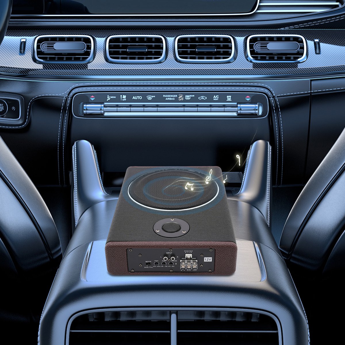 Novari - Subwoofer - Subwoofer auto - Subwoofer auto met versterker - Subwoofer actieve - Subwoofer met versterker - 600W - 200Hz – foto 6