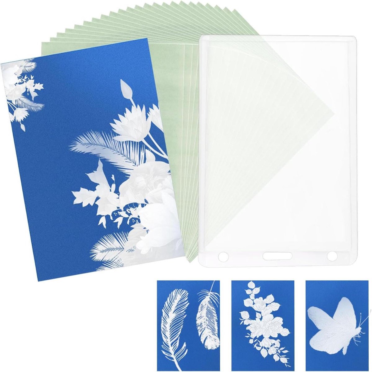 Ronte - Zonlichtfotografie Set met 24x A7 Cyanotype Papier - Knutselprojecten Hooggevoelig Zon/Zonne Geactiveerd Kunstdrukpapier - DIY Kunstonderwijs Product