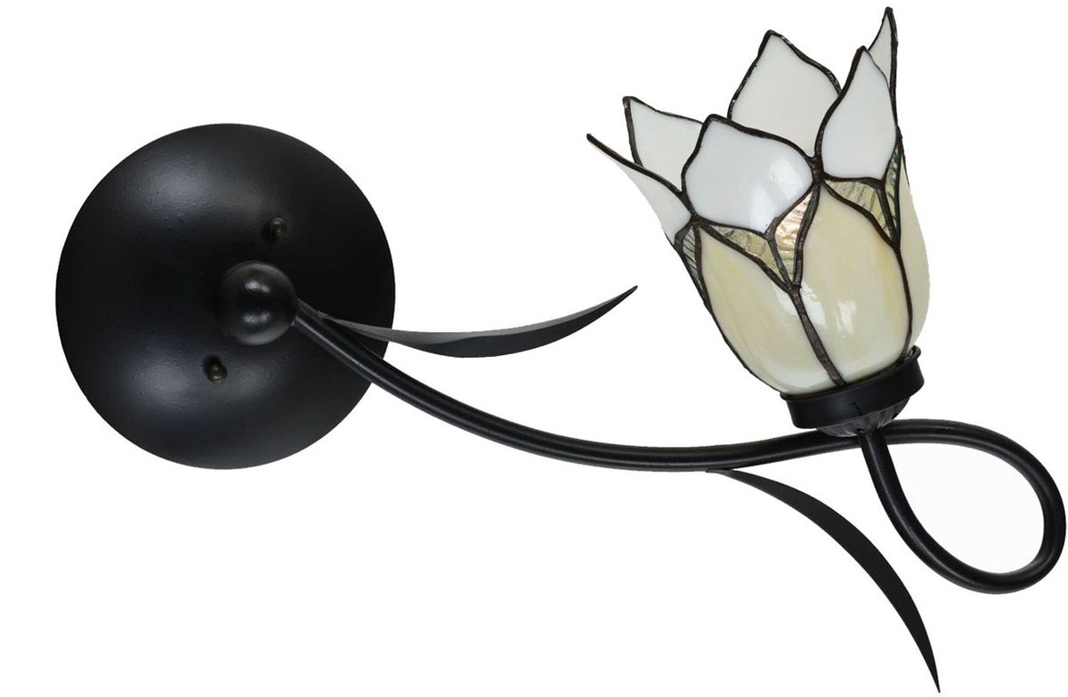 Tiffany Wandlamp/Plafonnière Lovely Flower White - Art Deco Trade