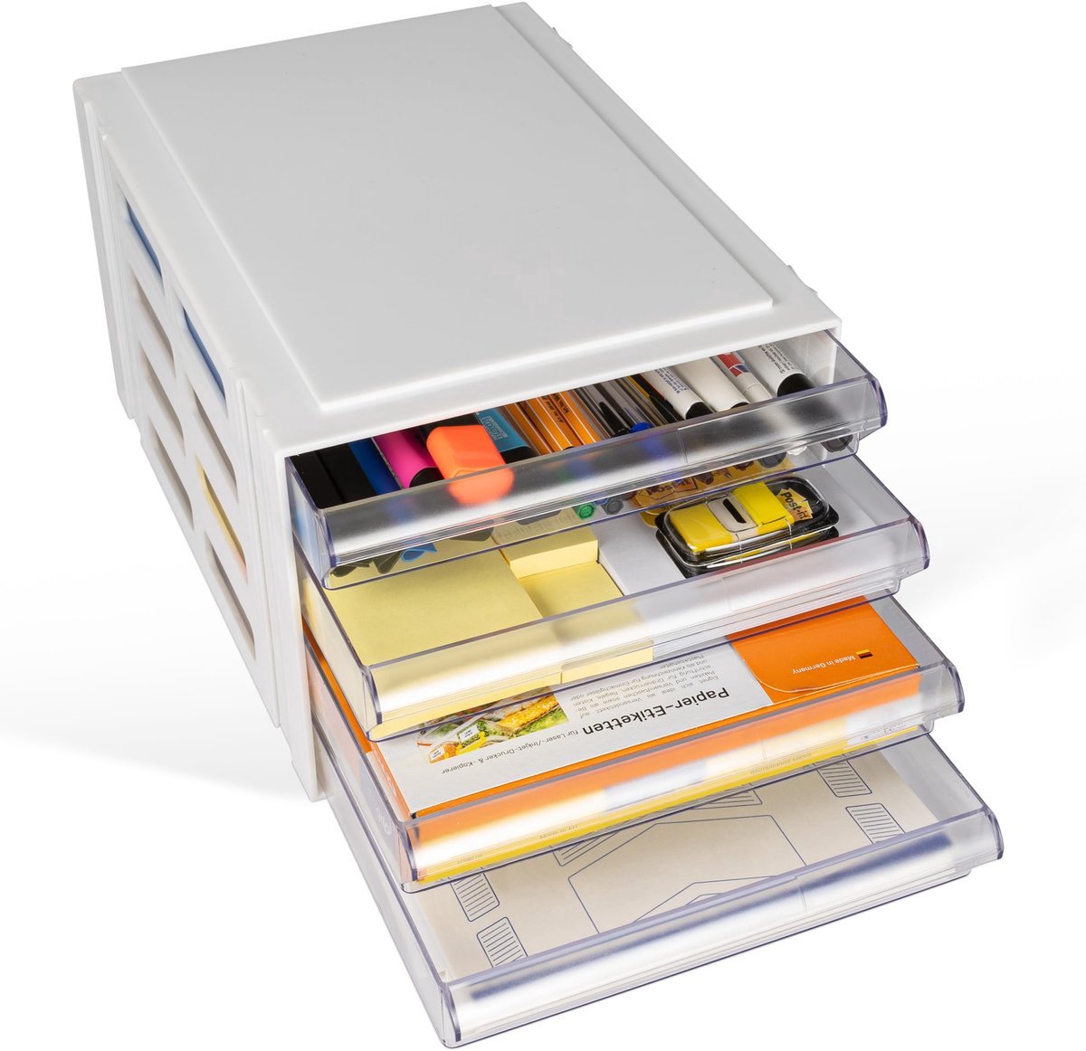 Stunq® Praktische Opbergdozen met 4 Vakken voor Optimale Orde en Ruimtebesparing