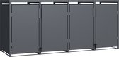 TuinChamp Container berging staal Holten voetpedaal 4 containers - Kliko ombouw