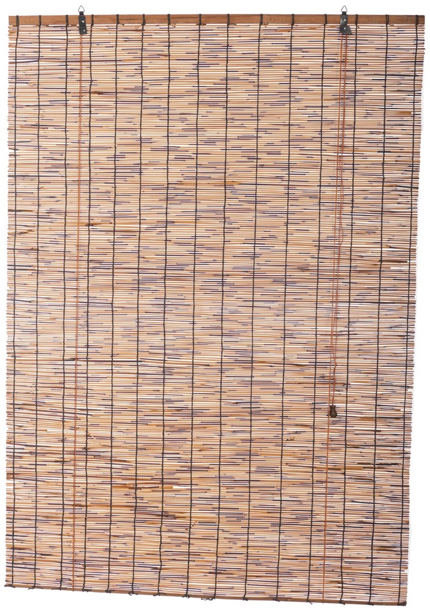 tuinchamp Rolgordijn donker riet 120 x 160 cm - Rolgordijn buiten en binnen - Rieten rolgordijnen - Natuurlijk rolgordijn hout - Natuurlijke uitstraling