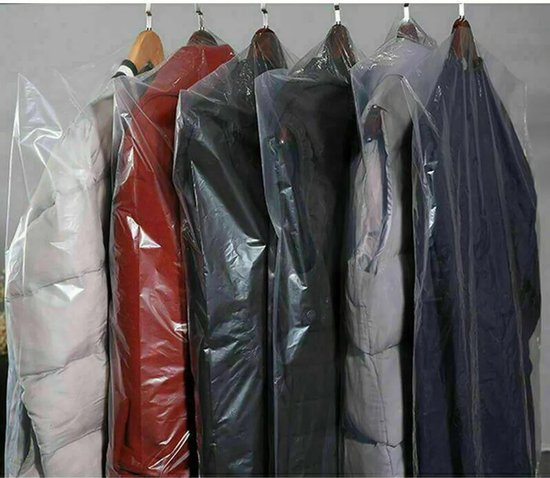 50 transparante kledinghoezen, afdekhoezen en beschermhoezen Geschikt voor kleding