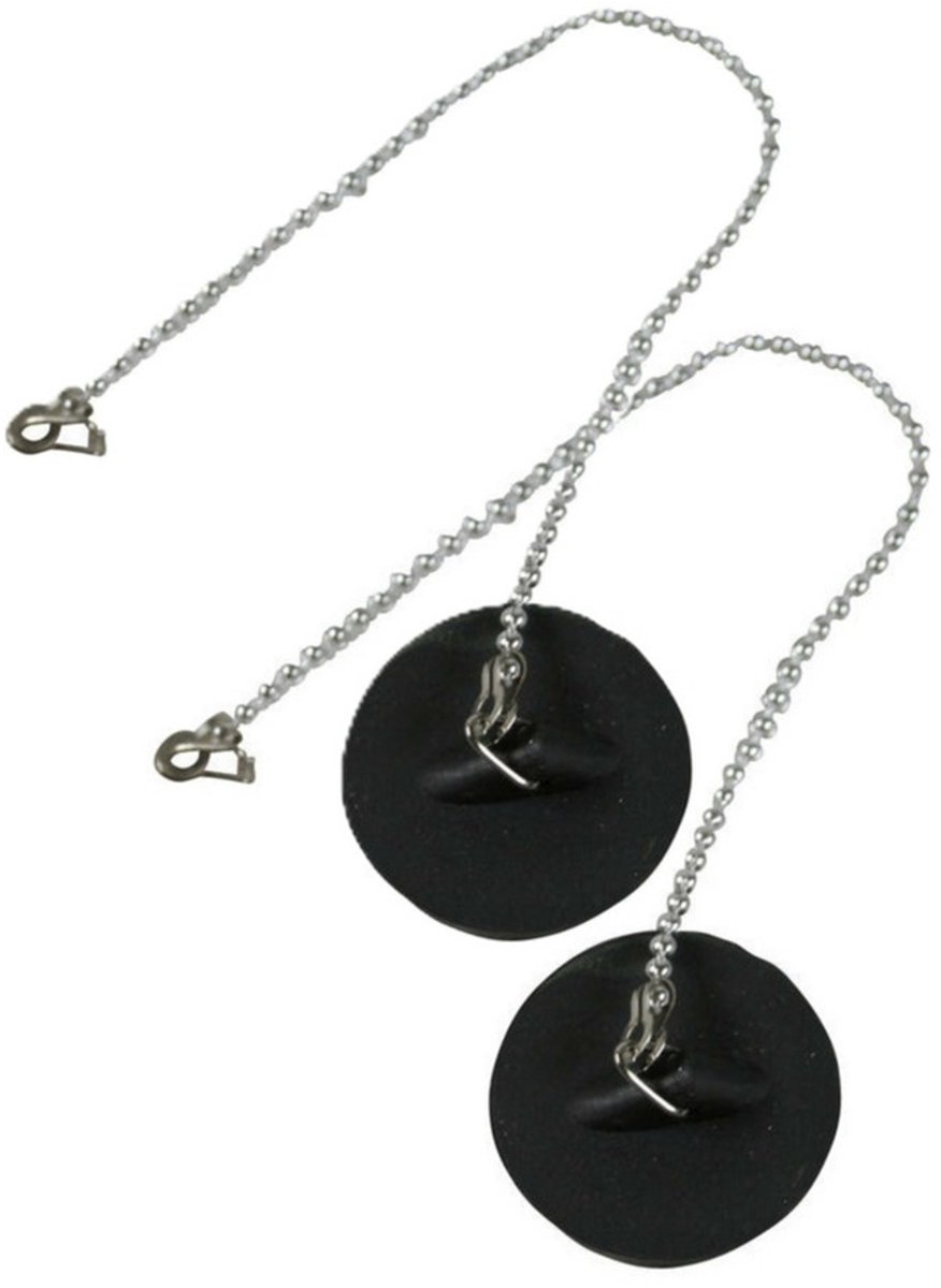 Benson Afvoerstop - 2x - 52 mm / 25 cm - gootsteen dop - gootsteenstopper - met RVS ketting