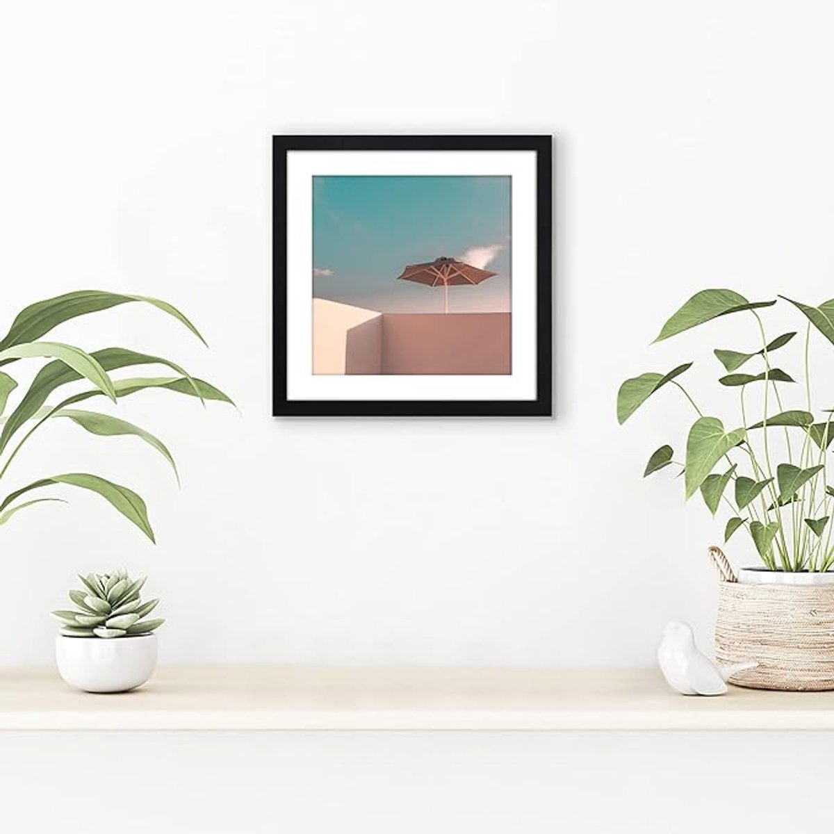Famanu Vierkante fotolijst 25x25cm zwart met passe-partout 20x20cm