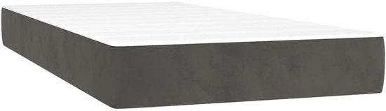 vidaXL - Boxspring - met - matras - fluweel - donkergrijs - 120x190 - cm