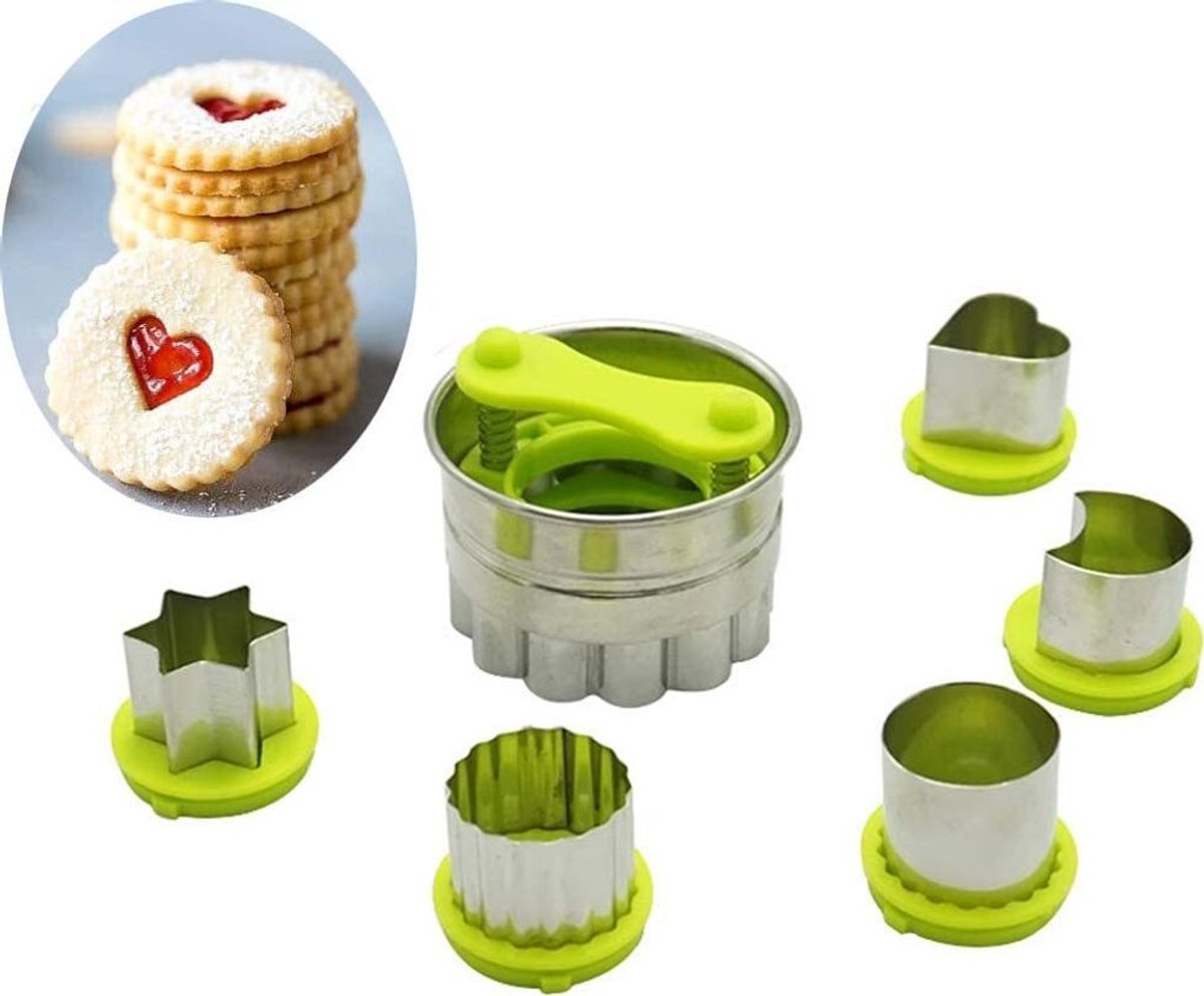 Set van 6 uitstekers voor fondantkoekjes in verschillende maten.