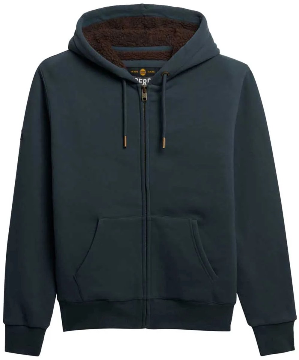 Superdry Borg Gevoerde Zip Hoodie Heren Hoodies Grijs