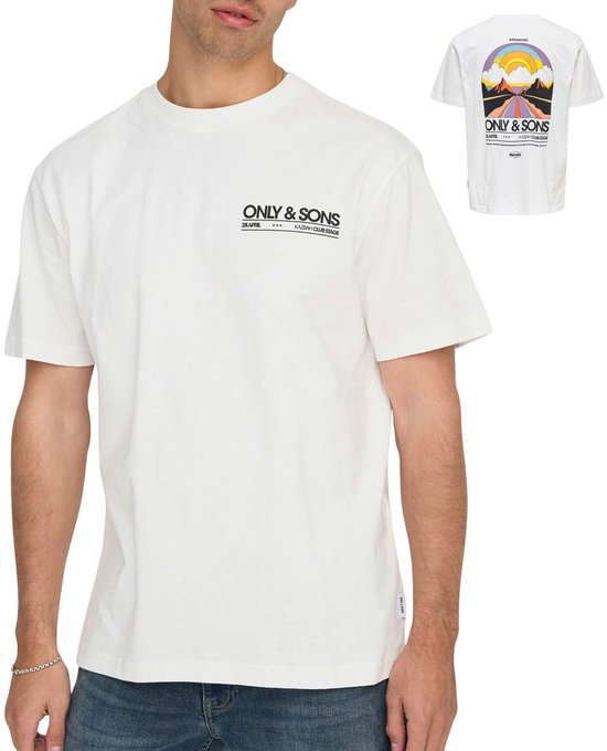 T-shirt Only & Sons Onskazbah Print Rlx Ss Tee 22033751 Cloud Dancer/kazbah Clo Hommes Taille - L