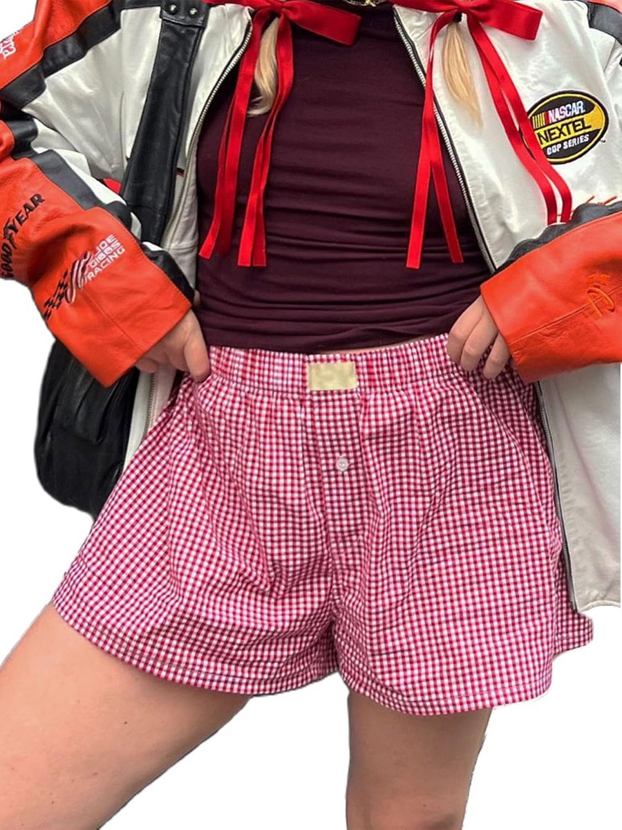 Comfortabele Zomer Shorts Dames met Elastische Taille - Gestreept & Geruit Pyjama Broekje