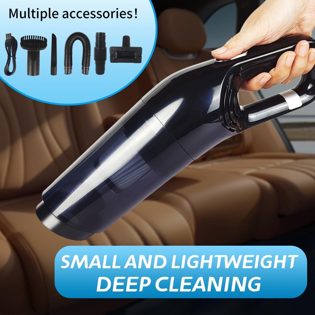 Draadloze Handheld Stofzuiger - 10000Pa Hoog Vermogen Lage - afbeelding 3