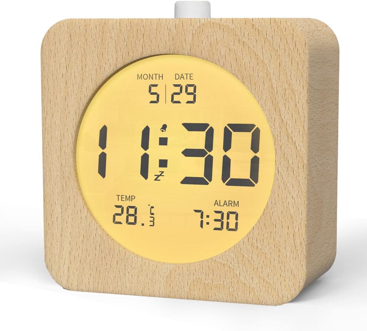 Digitale Houten Wekker met LCD Display en Snoozefunctie voor Slaapkamer