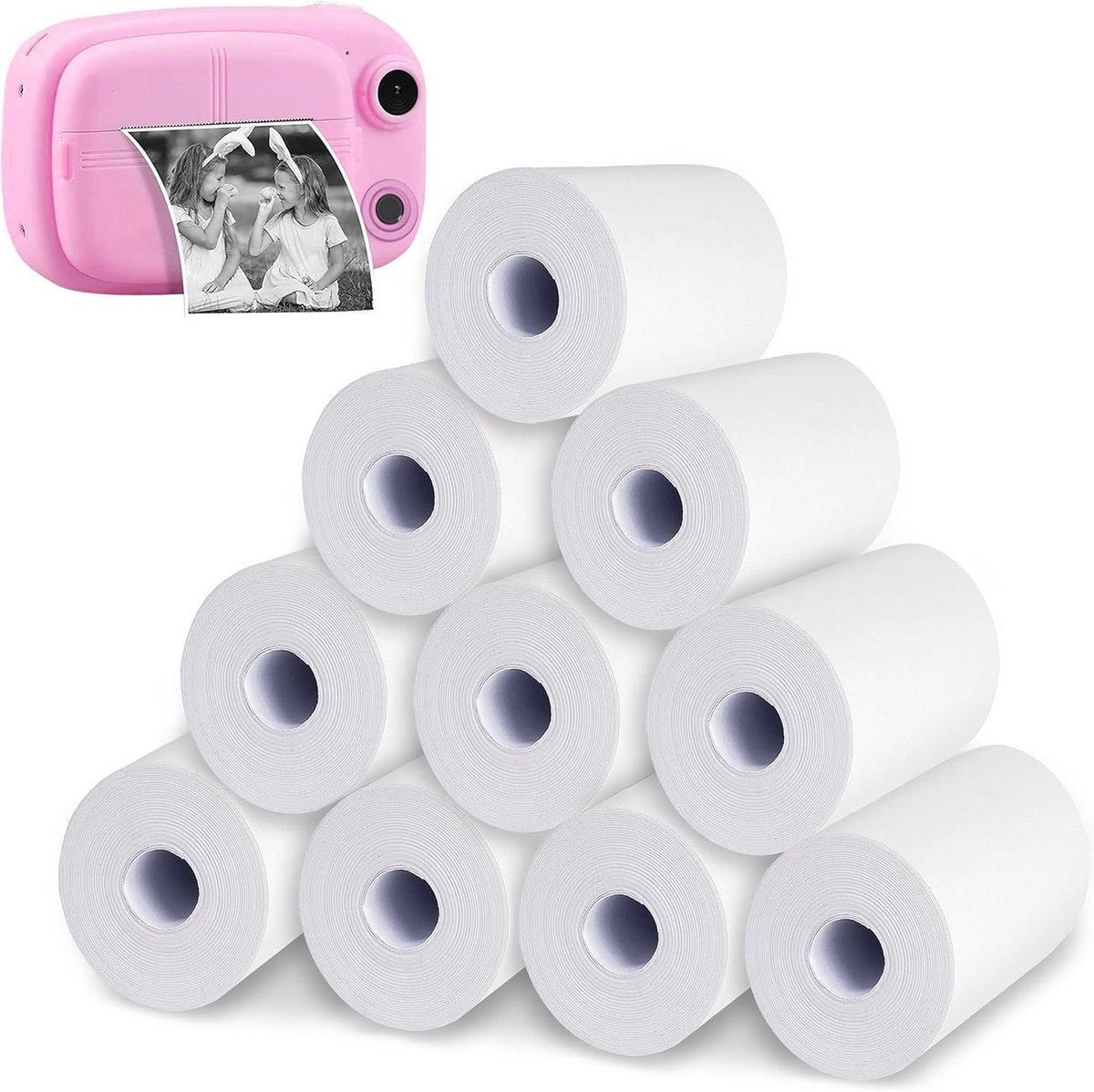 Thermisch papier voor kindercamera's en fotoprinters - 10 rollen 57 mm x 30 mm