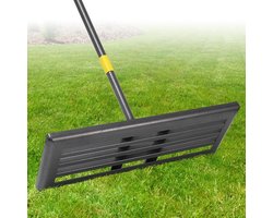 Professional Lawn Leveling Rake 68.5 x 25.5cm - Heavy Duty Leveling Tool with 72 Inch Adjustable Steel Handle | Golf Field Sand Spreader, Football Field Grass Leveler | Stainless Grass Grading