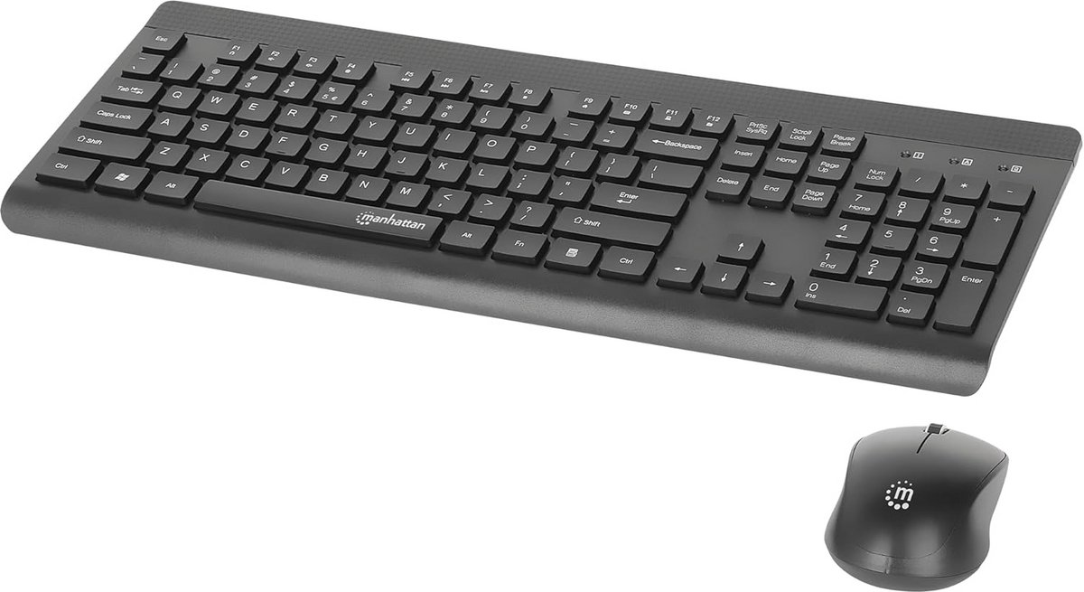 Draadloos Toetsenbord en Muis Set Zwart - Ergonomisch en Compact voor Kantoor en Thuis