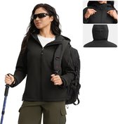 BUBW® Windjack - Outdoorjas Dames - Lichtgewicht - Waterdicht & Ademend - Zwart - Maat XL