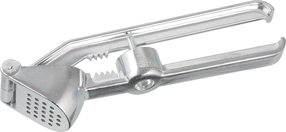Aluminium Knoflookpers en Ontpitter - 15,5 cm - Keukenhulp in Zilver