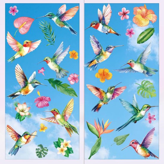 Raamstickers vogels op tak - Van Lieshout Dier & Tuin