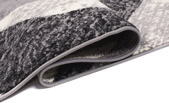 Mazovia Vloerkleed Modern - Tapijt Kortstondig Pooltje - Tapijten Modern Patroon - Tapijt Woonkamer, Slaapkamer, Eetkamer - OEKO-TEX Carpet - Rug - Grijs roze 220 x 300 cm