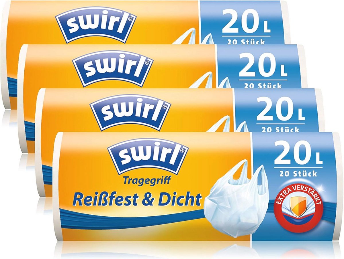 Antibacteriële Afvalzakken 20 Liter - 80 Stuks in 4 Rollen