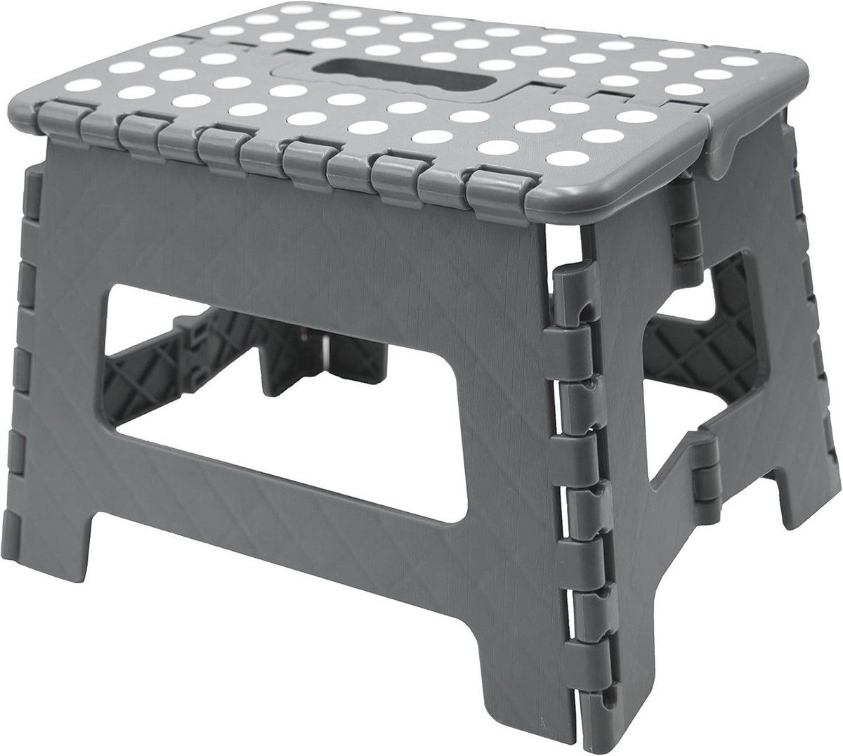 Opvouwbare stapkruk - 22 cm hoog, kunststof, grijs, veilig en ruimtebesparend