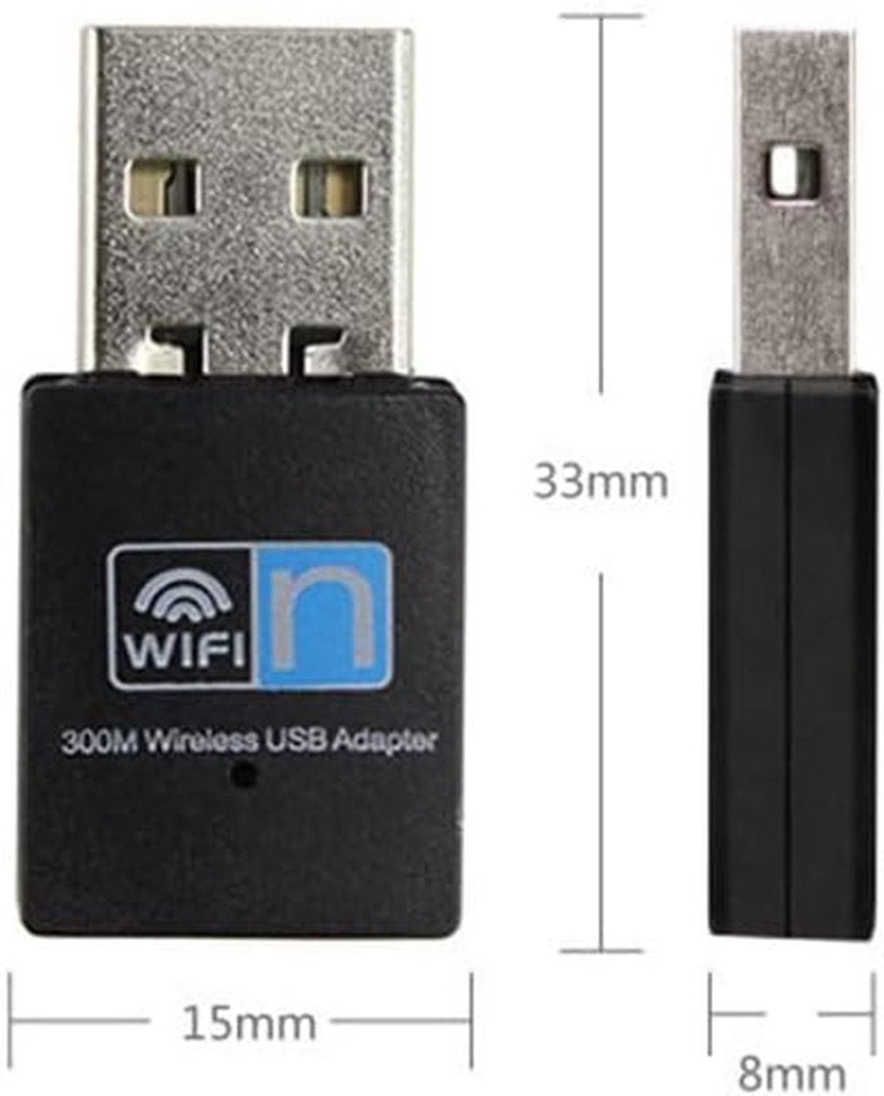 Wifi-adapter 300 Mbit/s - USB WLAN Stick voor Draadloos Internet