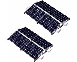 Zonnepaneelhouder voor plat dak - Montagesysteem voor 4 zonnepanelen met 10° helling