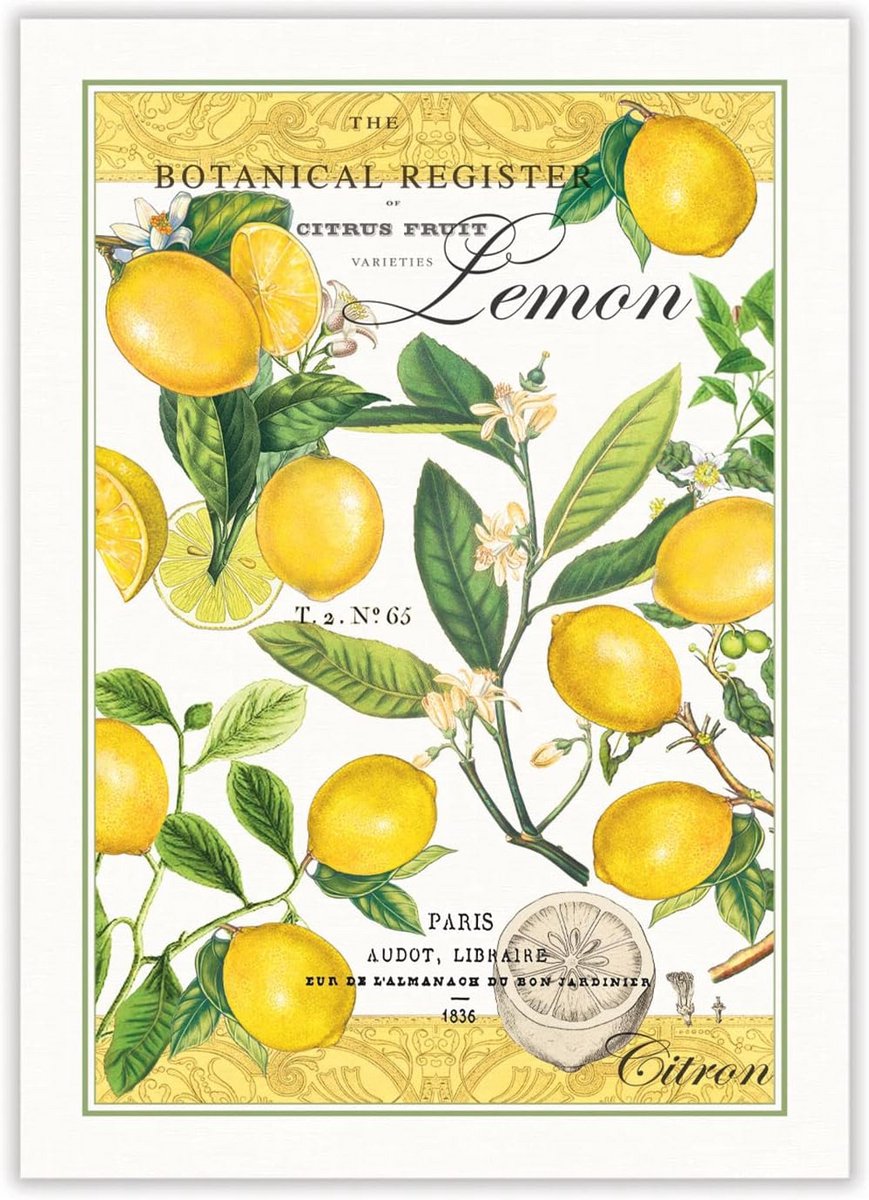 Lemon Keukenhanddoek van Natuurlijk Geweven Katoen