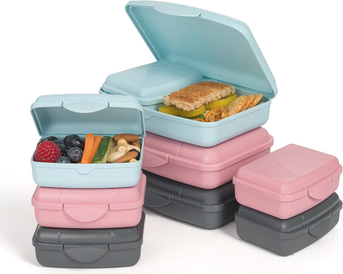 Broodtrommelset voor kinderen en volwassenen - Set van 9 met diverse maten