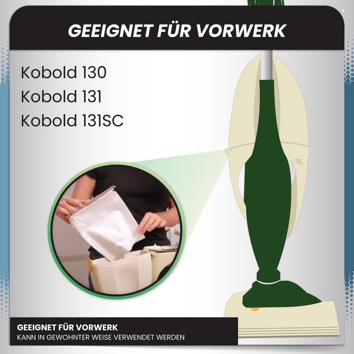 Stofzuigerzakken 6-18 stuks voor VK 130, VK 131 SC - Meerlaags Microvlies