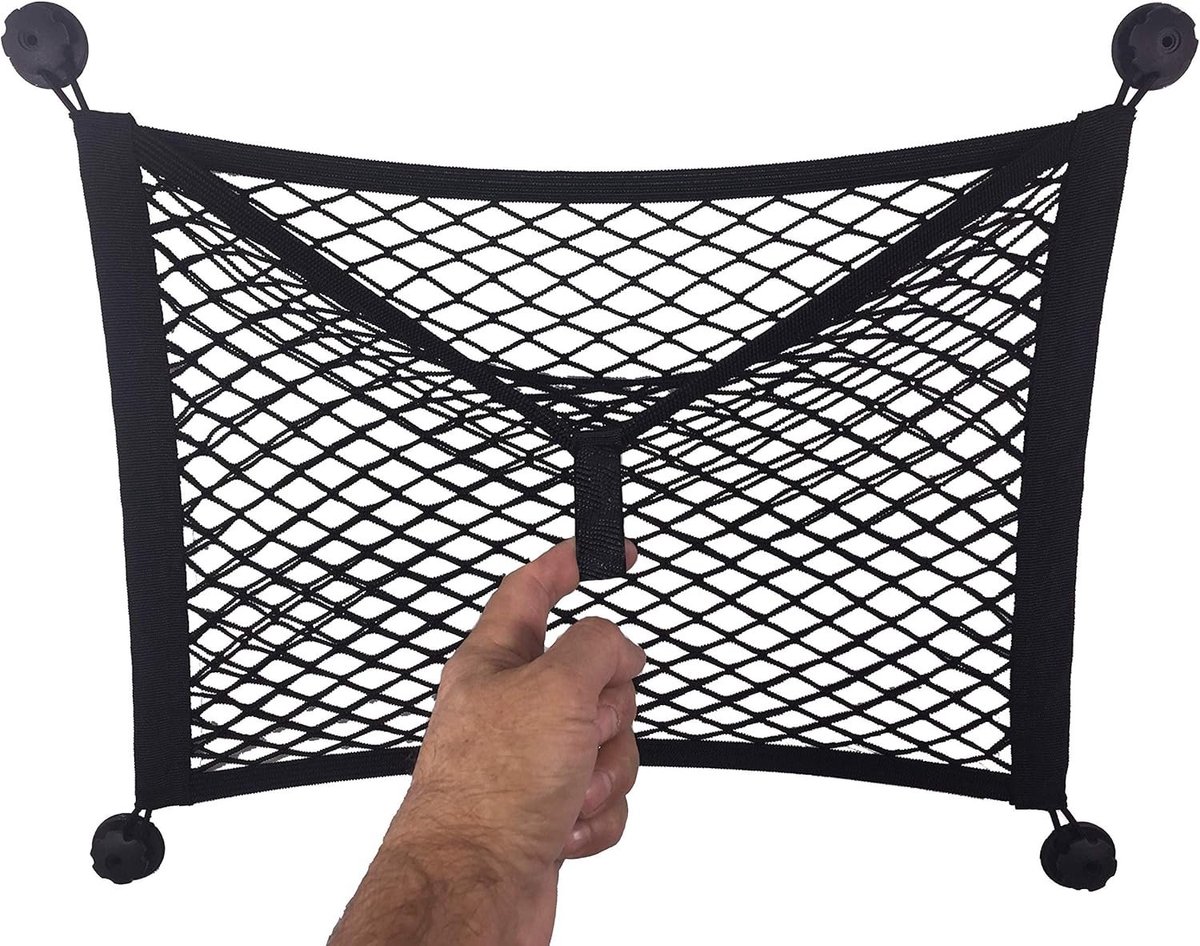 Famanu – Opbergnet voor bedrijfsvoertuig en schoenen 45 x 40 cm, stevig mesh opbergnet voor caravan en boot