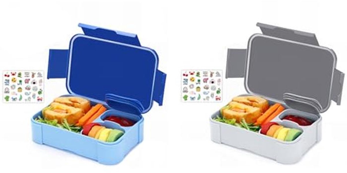 Bento Box Set van 2 – Lekvrije Broodtrommel voor Kinderen en Volwassenen