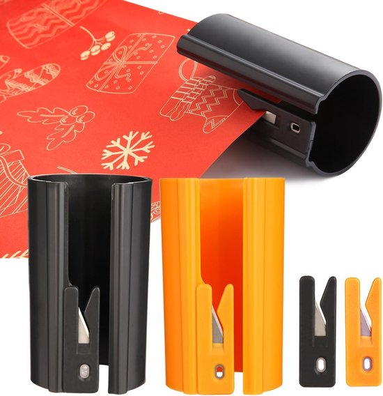 Coupeur De Papier Cadeau à Double Lame - Mini Cutter Pour Rouleaux De Papier Emballage - Idéal Noël, Anniversaires, Fêtes