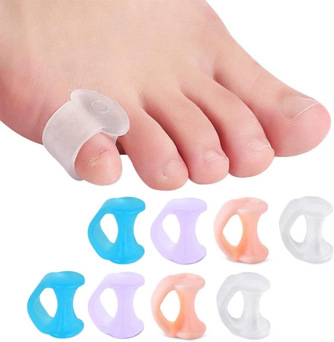 VVGoods - Teenslippers voor drukontlasting en wrijvingspreventie (4 paar, 4 kleuren)