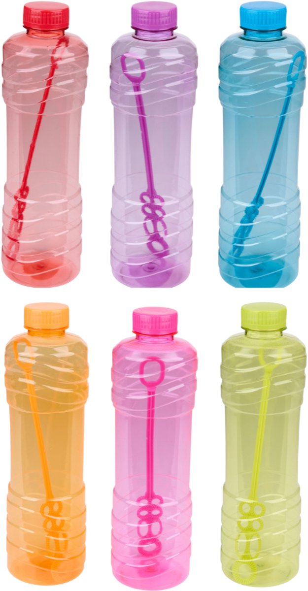 Eddy Toys Bellenblaas - Navulfles 1 Liter – Bellenblaasvloeistof met Bellenblaas Stokje – Zeepbellen Navulling voor Kinderen - Verschillende kleuren - Assorti - 1 Willekeurige Kleur