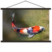 carpe koi au fond d'un étang affiche école lattes plates noir 120x80 cm - Tirage photo sur poster textielposter (décoration murale salon / chambre)
