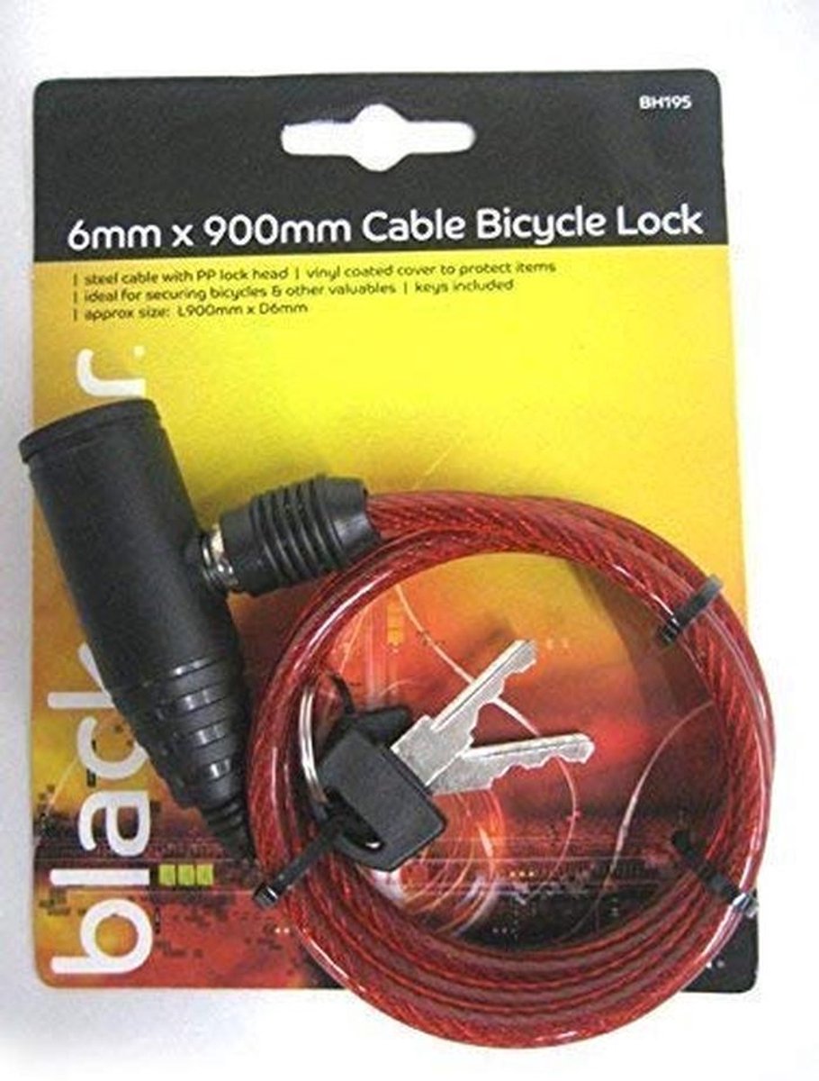 Kabel Fietsslot 6mm X 900mm - Veiligheid voor Fietsen en Waardevolle Spullen