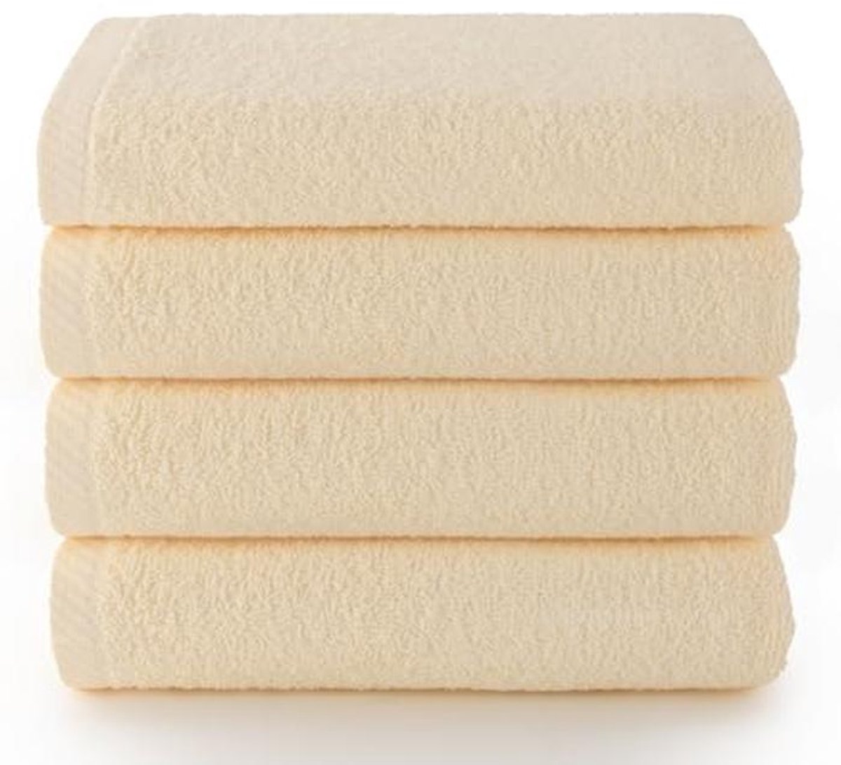 Badhanddoeken set van 4 - 30 x 50 cm - 100% katoen - hoge absorptie en zachtheid - naturel