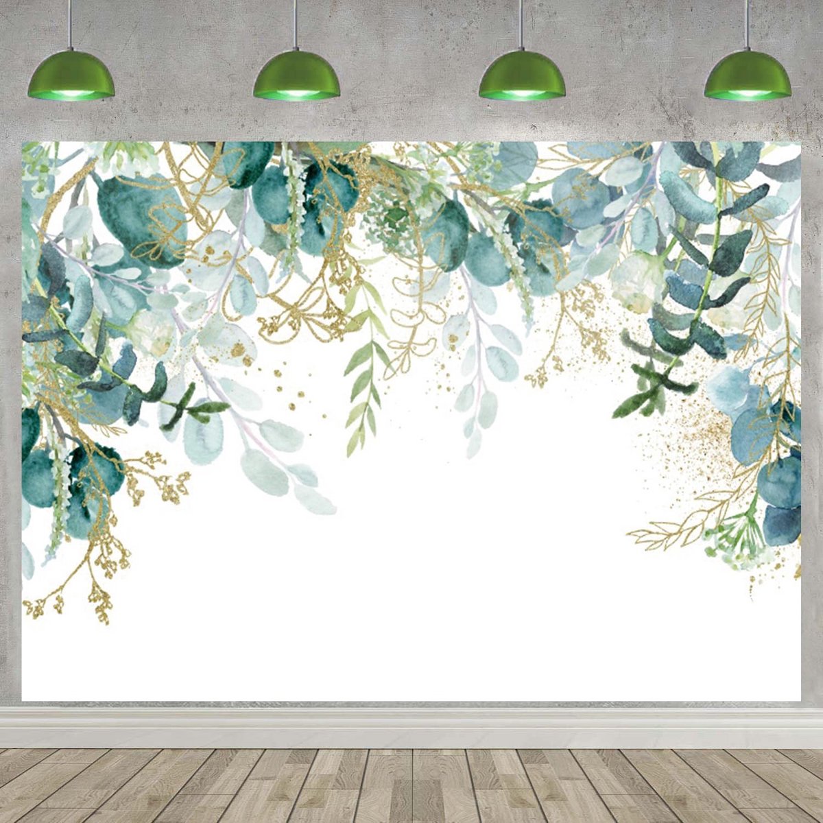 Fotografie Achtergrond Groene Eucalyptusbladeren 15,9 x 10,8 cm voor Feestdecoratie