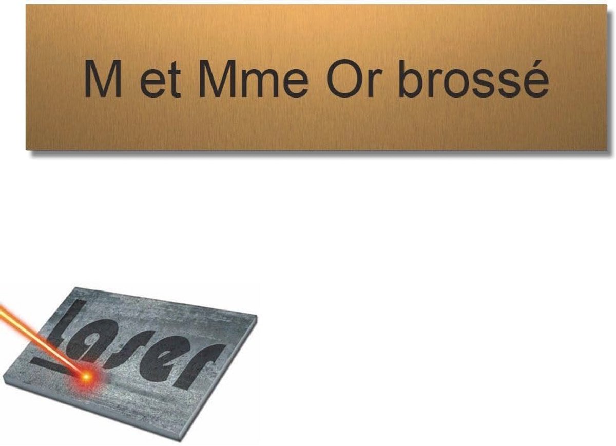 Gegraveerd naamplaatje voor brievenbus - Gepersonaliseerd en zelfklevend 10 x 2,5 cm