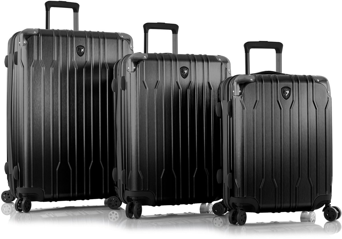 Heys Xtrak 4 wielen Kofferset 3-delig met uitbreidingsplooi - Harde bagage - TSA slot - black