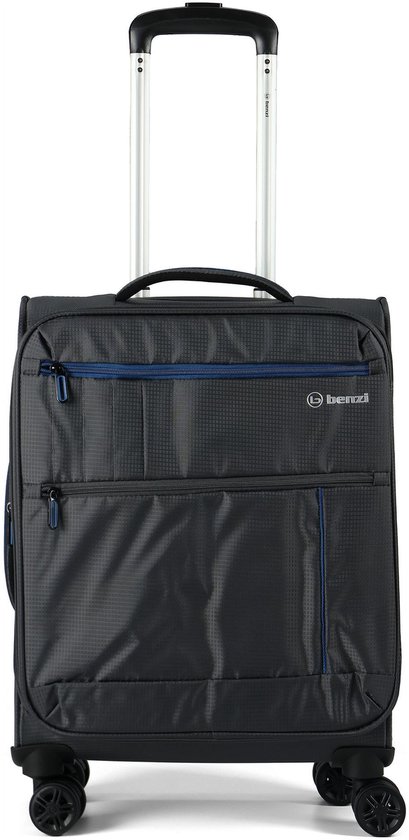 Benzi 5825 4 wielen Cabinewagen 55 cm met uitbreidingsplooi - Zachte bagage - Slot met sleutel - grau