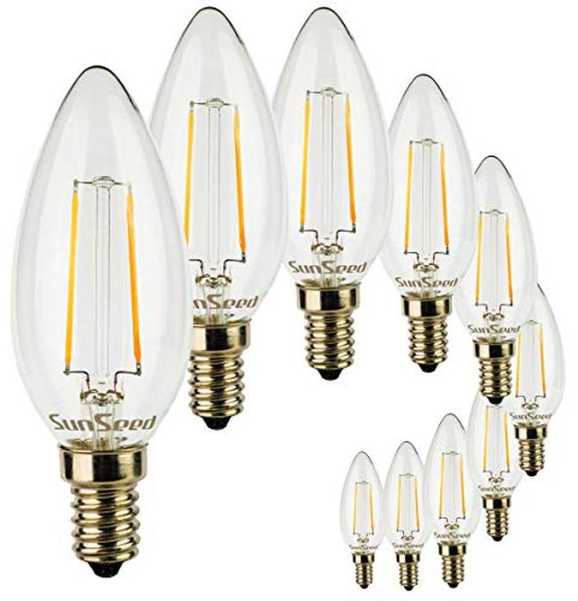 10x LED Kaarslamp E14 3W Vervangt 32W Warm Wit 2700K