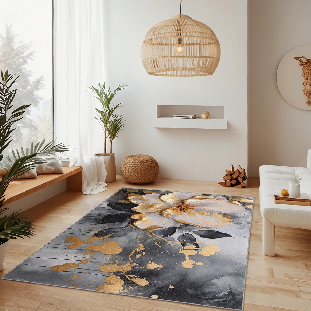 Mila Home - Tapijt Vloerkleed Rechthoek - Wasbaar - Antislip - OEKO-TEX Gecertificeerd - Voor Woonkamer, Slaapkamer, Keuken & Hal -65 1