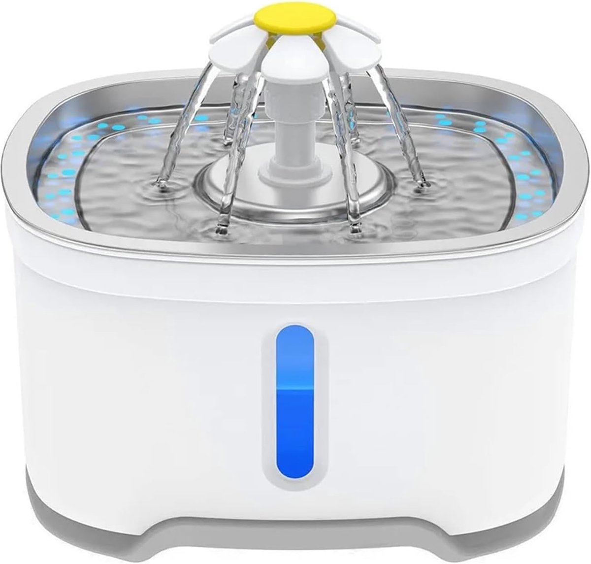 ANMI-Slimme drinkautomaat voor huisdieren-Grote drinkfontein voor katten - dubbele werking - ovale vorm - transparant blauw - 2,5 liter (84 oz)